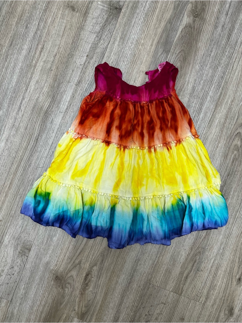 Isaac Mizrahi Multi Colored Toddler Sleeveless Tiered Dress - Picture 2 of 3